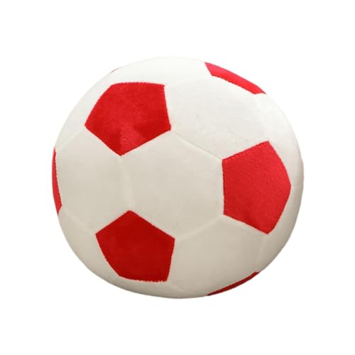 Amagogo Plüsch Fußball Spielzeug gefüllte Fußball Zimmer Dekor Sport Kissen für Auto Cafés Wohnzimmer, weiß Rot von Amagogo