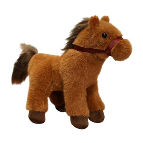 Amagogo Plüsch Pferdespielzeug Figur Pferdskulptur Home Dekoration Stoffted tierpuppe für Party bevorzugt Mädchen Wohnzimmer, Braun von Amagogo