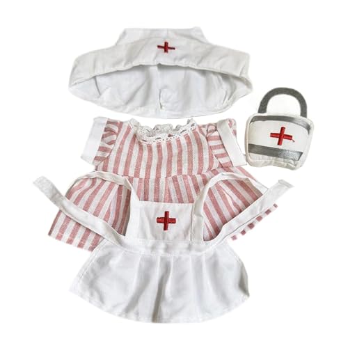 Amagogo Plüsch-Puppenkleidung für 20-cm-Puppe, Krankenschwester-Outfit, Kostüme, Mode, weich, zum Anziehen, Heimwerken, Cartoon-Kuscheltier-Zubehör, Rosa Amagogo Plüsch-Puppenkleidung für 20-cm-Puppe, Krankenschwester-Outfit, Kostüme, Mode, weich, zum Anziehen, Heimwerken, Cartoon-Kuscheltier-Zubehör, Rosa von Amagogo