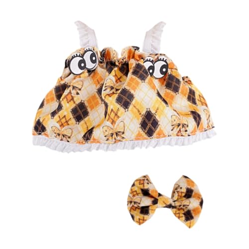 Amagogo Plüschpuppe Hosentender Rock mit Haarbogen, Kostüme Foto Requisiten Mode DIY Machen Ihre eigene Puppenkleidung für 6,69 Zoll Puppe, Gelb von Amagogo