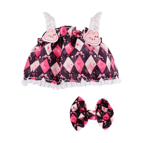 Amagogo Plüschpuppe Hosentender Rock mit Haarbogen, Kostüme Foto Requisiten Mode DIY Machen Ihre eigene Puppenkleidung für 6,69 Zoll Puppe, Rosa von Amagogo