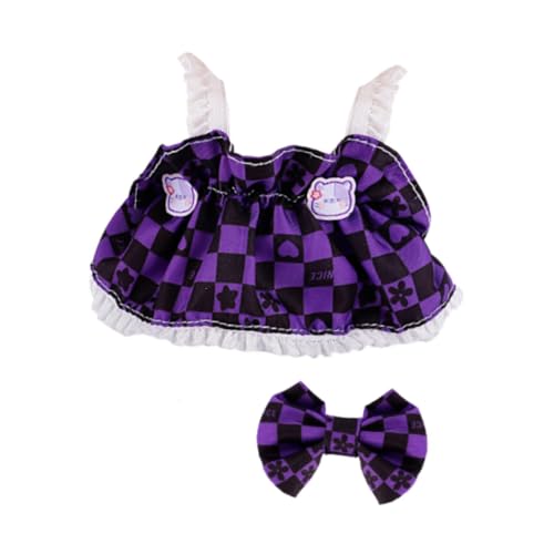Amagogo Plüschpuppe Hosentender Rock mit Haarbogen, Kostüme Foto Requisiten Mode DIY Machen Ihre eigene Puppenkleidung für 6,69 Zoll Puppe, Violett von Amagogo