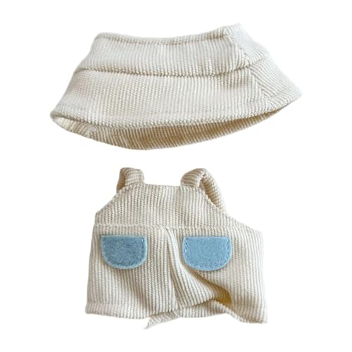 Amagogo Plüschpuppen -Strampler Kostüme mit Hut -Imagination Fashion Photo Requisiten verkleiden Sich für 5,91 Zoll/6,69 Zoll Puppe für Kinder, Weißer Hut von Amagogo