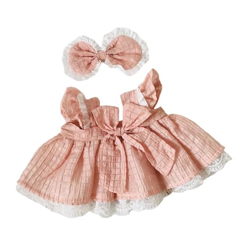 Amagogo Plüschpuppenkleidung für 37 cm, süßes Puppenkleid mit Haarnadel -Plüsch -Puppenzubehör weiche Foto -Requisiten Stofftiere Kleidung von Amagogo