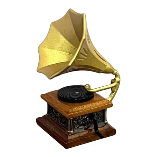 Amagogo Puppenhaus Gramophon 1:12 Skala realistische Foto -Requisiten -Szene Phonograph Miniatur Spielzeug für Wohnzimmer teatable DIY -Projekte von Amagogo