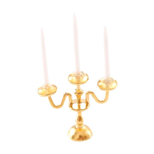 Amagogo Puppenhaus Kerzenhalter im Maßstab 1:12, Kerzenständer, Kerzenständer, Rollenspielhaus, Spielzeug, Puppenhaus, Kerzenständer für Schlafzimmer, Gold Und Weiß Amagogo Puppenhaus Kerzenhalter im Maßstab 1:12, Kerzenständer, Kerzenständer, Rollenspielhaus, Spielzeug, Puppenhaus, Kerzenständer für Schlafzimmer, Gold Und Weiß von Amagogo