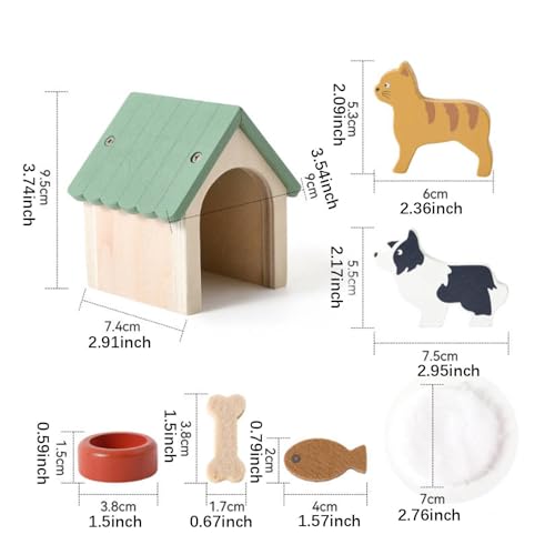 Amagogo Puppenhaus aus, Haustierzubehör, Spielset, Mikrolandschaft, tragbares Haustierhausmodell, pädagogisches Spielzeug für ab 3 Jahren Amagogo Puppenhaus aus, Haustierzubehör, Spielset, Mikrolandschaft, tragbares Haustierhausmodell, pädagogisches Spielzeug für ab 3 Jahren von Amagogo