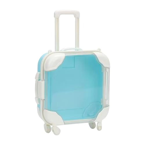 Amagogo Puppenkoffer DIY Puppenspielzeug Winziger Schmuck Aufbewahrungskoffer Rollenspiel Anziehpuppe Reisegepäck für Geburtstagsgeschenk Partybevorzugung, Blau von Amagogo