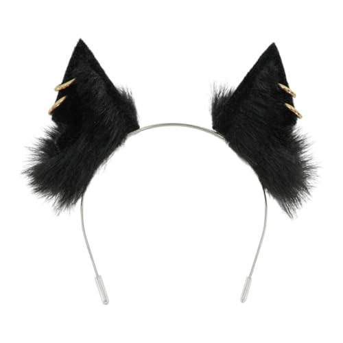 Amagogo Puppenkostüm Animal Ohrband Schönes Dekor einfach zu verwenden Cosplay Requisiten Haar -Hoop -Kopfschmuck für Abschlussball Dress Up Halloween, Schwarz von Amagogo