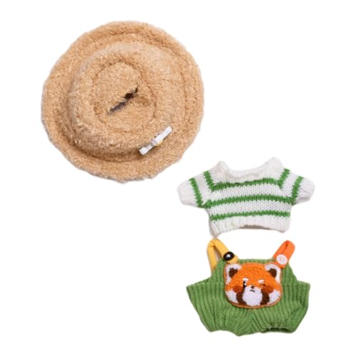 Amagogo Puppenpullover Hosentender Hosen Anzüge Modisch mit Hut Plüschpuppenzubehör Stilvolle Weiche Puppenkleidung für 15 cm Puppe von Amagogo