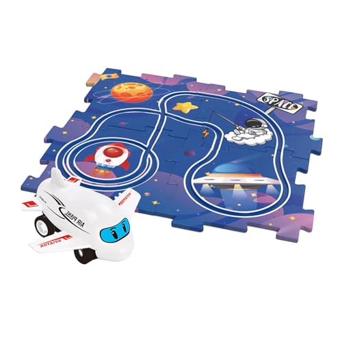 Amagogo Puzzle-Schienenauto-Spielset, pädagogisches Puzzle für Jungen und Mädchen ab 3 Jahren, Vorschul-Rail-Car-Rätsel, Brettspielzeug, Kleinkinderspielzeug, Weltraumthema von Amagogo