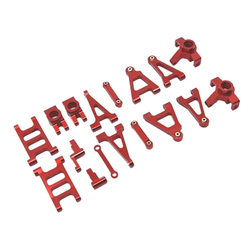 Amagogo RC Vorder- und Hinterschwingen-Lenkschalen, Verbindungsstangen-Lenkschalen-Teilesatz, langlebiges Metall für Hobby-Autozubehör im Maßstab 14301 im, Rot von Amagogo