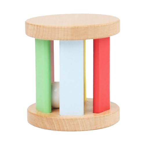 Amagogo Rassel, Holzspielzeugrassel mit Glocke, Hand-Auge-Koordination Montessori-Rollrassel für Kinder im Alter von 6–12 Monaten Amagogo Rassel, Holzspielzeugrassel mit Glocke, Hand-Auge-Koordination Montessori-Rollrassel für Kinder im Alter von 6–12 Monaten von Amagogo