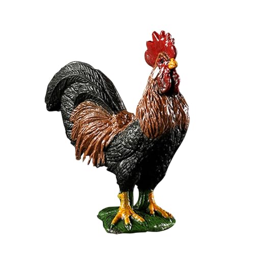 Amagogo Realistische Hühnerfigur, Bauernhoftierfiguren, handgefertigte Verzierung, Diorama-Modell für Regal, Couchtisch, Geschenke für Mädchen und Jungen, Hahn von Amagogo