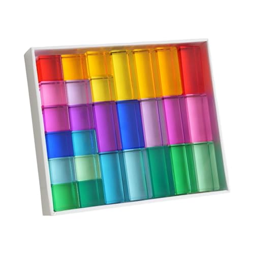Amagogo Regenbogen-Bausteine, Stapelspiel, Glatte pädagogische Acrylwürfel für Teamarbeit, Kindergarten, Jungen und Mädchen, Geburtstagsgeschenk von Amagogo