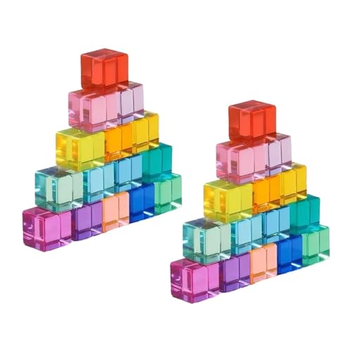 Amagogo Regenbogen-Bausteine-Set, Regenbogen-Acryl-Edelsteinwürfel, transparent, bunt, Lernspielzeug für, Jungen und Mädchen, 30 Stück Amagogo Regenbogen-Bausteine-Set, Regenbogen-Acryl-Edelsteinwürfel, transparent, bunt, Lernspielzeug für, Jungen und Mädchen, 30 Stück von Amagogo