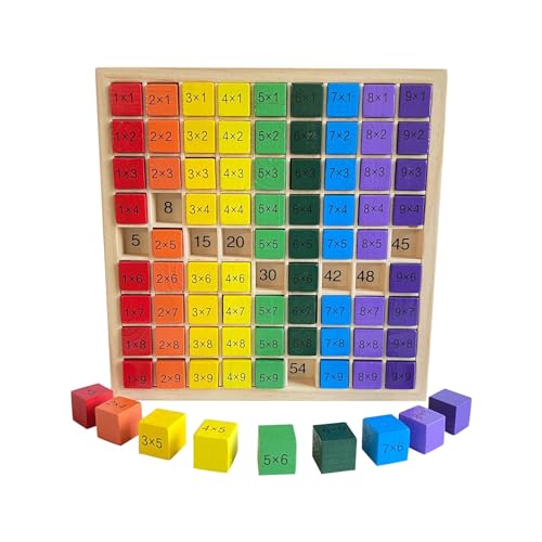 Amagogo Regenbogen Multiplikationsbrett Montessori Mathematik Spielzeug Lehrmaterial Brettpuzzle für Mädchenjungen Homeschool Kid Kinder von Amagogo