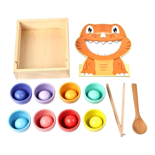 Amagogo Regenbogenbälle in Bechern, Feinmotorik-Sensorik-Spielzeug für Jungen und Mädchen, frühpädagogisches -Farbsortierspielzeug, Geburtstagsgeschenk von Amagogo