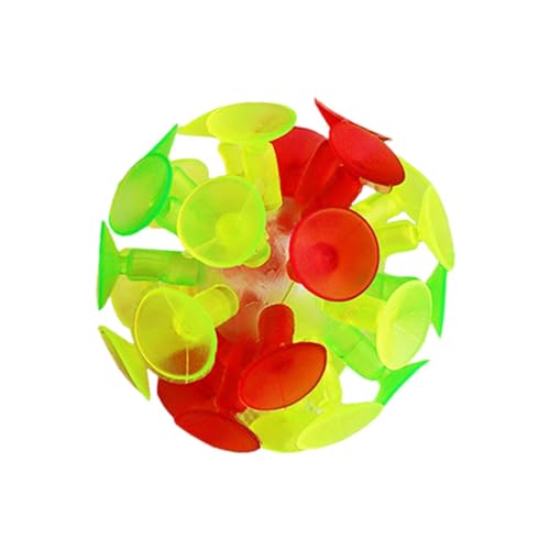 Amagogo Saugball, leuchtender Saugnapfball, Blitzspielzeug, Partygeschenk, Neuheit, interaktiver Spielball, bunter Ball für Kinder von Amagogo