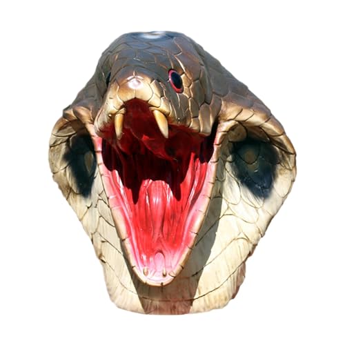 Amagogo Schlangenkopf-Cosplay-Maske, Tierkopfbedeckungs-Requisite, Fantasy-Kopfschmuck, realistisches gruseliges Schlangenkostüm für Halloween-Festival von Amagogo