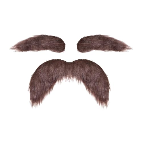 Amagogo Schnurrbart Augenbrauen Kostümzubehör DIY Make -up für Geburtstagsrollenspiele, Braun von Amagogo