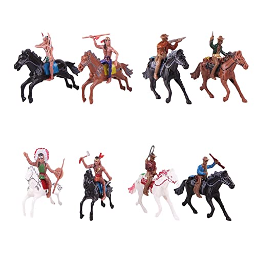 Amagogo Set mit 8 Western Cowboy Figuren, Indianer Modell Actionfiguren, Reitfiguren Figuren Spielset Amagogo Set mit 8 Western Cowboy Figuren, Indianer Modell Actionfiguren, Reitfiguren Figuren Spielset von Amagogo
