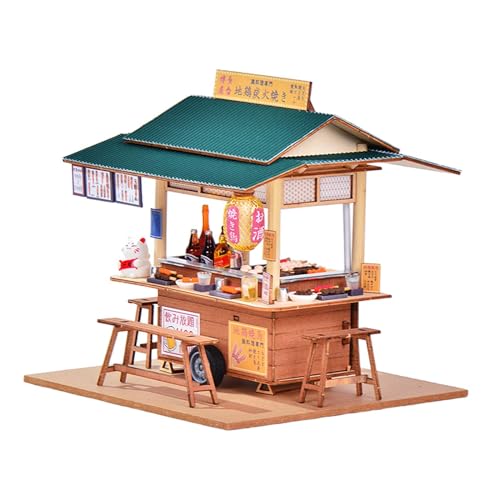 Amagogo Shop Modell Street Food Stall Spielzeug Holz Puppenhaus Kits Kreative Montiert Spielzeug Haus für Regal Arbeitszimmer Schlafzimmer von Amagogo