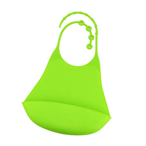 Amagogo Silikagel Erwachsene Kleidungsschutz, Essschürze für Senioren, wasserfest und strapazierfähig, Hellgrün, 32 x 22,3 x 3,3 cm von Amagogo