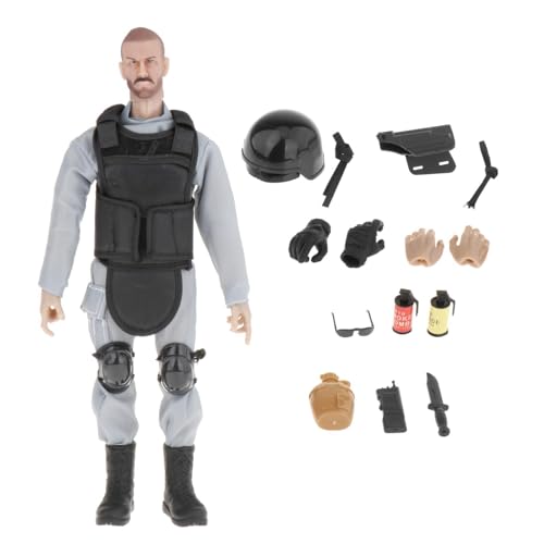 Amagogo Special Forces Actionfigur Mann Spielzeug Realistisches Polizeisoldat Modellset mit Zubehör Actionfiguren Spielset für Jungen Mädchen Teenager, GRAU Amagogo Special Forces Actionfigur Mann Spielzeug Realistisches Polizeisoldat Modellset mit Zubehör Actionfiguren Spielset für Jungen Mädchen Teenager, GRAU von Amagogo