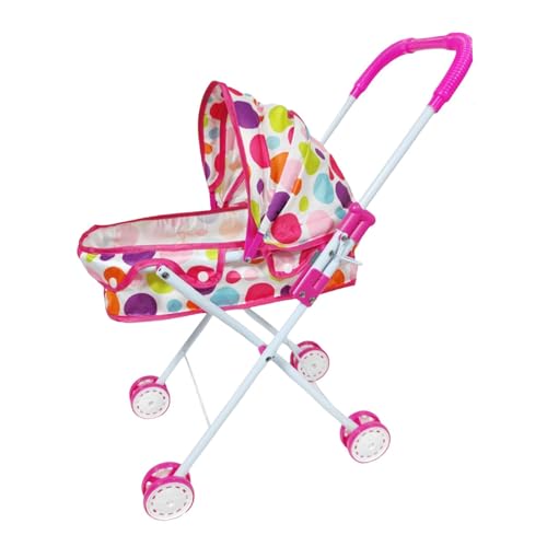Amagogo Spielzeug-Kinderwagen für Puppen mit Baldachin, Koordination, zusammenklappbar, pädagogischer Puppenwagen, Kleiner Schiebewagen für den Urlaub, von Amagogo