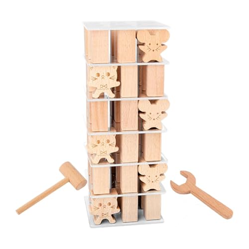 Amagogo Stapelspiel Aus Holz, Lehrreiches Umkippen für Jungen, Mädchen, Kinder Und Familien Amagogo Stapelspiel Aus Holz, Lehrreiches Umkippen für Jungen, Mädchen, Kinder Und Familien von Amagogo