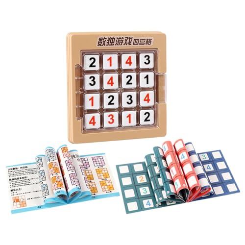 Amagogo Sudoku-Puzzle, Denkspiel, Teaser-Spielzeug, Sudoku-Spielbrett für Vorschulgeburtstage, soziale Fähigkeiten, logisches Denken, Interaktion, Gelb von Amagogo