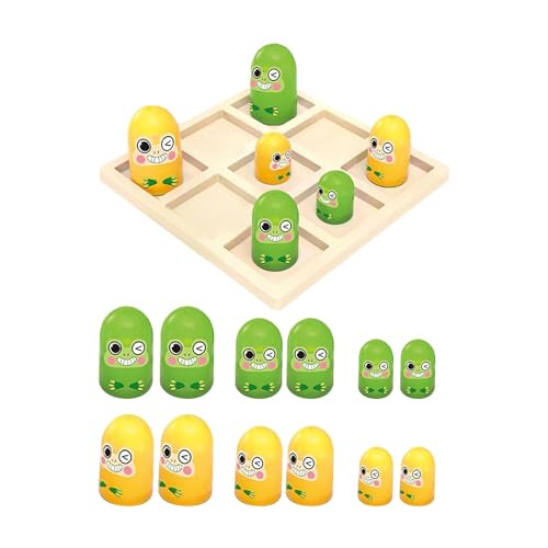 Amagogo Tic TAC Toe-Spiel, Familienspiele für Kinder, Eltern-Kind, Alter 4–8 Jahre, Spielzeug für drinnen und draußen, Dame-Spiel, Frosch von Amagogo