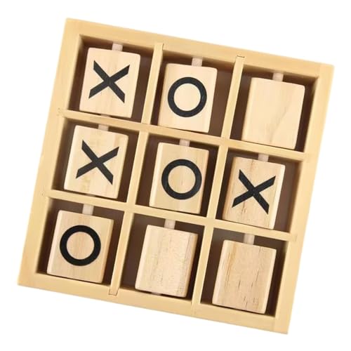 Amagogo Tic Tac Toe-Spiel aus Holz, Partygeschenk, und Kinder-Puzzlespiel, handgefertigt, Eltern-Kind-Interaktionsspiel für Erwachsene und Familien, 14.2 cm x 14.2 cm x 3.5 cm von Amagogo