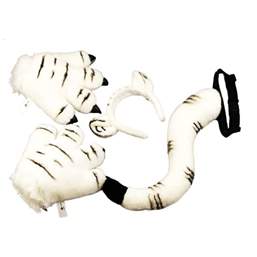 Amagogo Tier-Set, Kostüm, Kostüm, Dekoration, Cosplay, Tierthemen, Partys, Geschenk für Maskerade, Halloween, Karneval, Rollenspiele, Zubehör, Weißer Tiger 4St Amagogo Tier-Set, Kostüm, Kostüm, Dekoration, Cosplay, Tierthemen, Partys, Geschenk für Maskerade, Halloween, Karneval, Rollenspiele, Zubehör, Weißer Tiger 4St von Amagogo