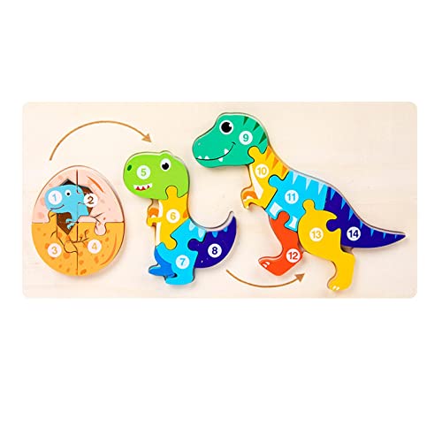 Amagogo Tiere bunt aus Holz, Lernkarikatur für Vorschulkinder, Puzzle in Tierform, Spielzeug für Mädchen, Jungen, Kleinkinder ab 4 Jahren, Dinosaur Amagogo Tiere bunt aus Holz, Lernkarikatur für Vorschulkinder, Puzzle in Tierform, Spielzeug für Mädchen, Jungen, Kleinkinder ab 4 Jahren, Dinosaur von Amagogo
