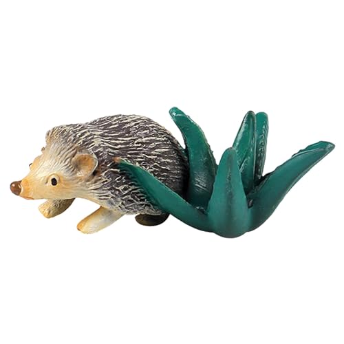 Amagogo Tierfigur, pädagogisches Modell, kognitives Spielzeug, bemaltes Miniatur-Vorschul-Spielset, Mikro-Landschaftsornament für Partygeschenke, Igel mit Pflanze von Amagogo
