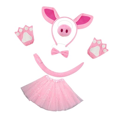Amagogo Tierisches Schwein-Kostüm, rosa Haarreifen, Tutu für Party, Kostüm, Karneval, Halloween, Rosa Sternrock Amagogo Tierisches Schwein-Kostüm, rosa Haarreifen, Tutu für Party, Kostüm, Karneval, Halloween, Rosa Sternrock von Amagogo