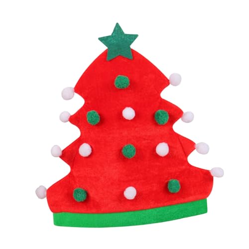 Amagogo Weihnachtsbaum-Hut, Kopfbedeckung, Weihnachten, Bühnenauftritt, Ball, Cosplay, Foto-Requisite, Kostüm, dekorative Kopfbedeckung, Kostümzubehör, Rot von Amagogo