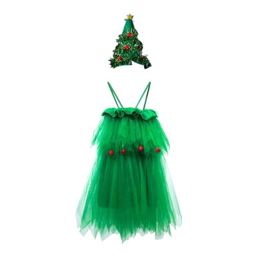 Amagogo Weihnachtskostüm, Weihnachtskleid, Cosplay, Damen, Mädchen, Damen, Kleidung, Cosplay-Kostüm, grüner Rock für Maskerade, Festival, Weihnachten, 100CM von Amagogo