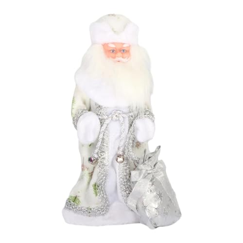 Amagogo Weihnachtsmann-Spielzeug, Puppen, Weihnachtsmann-Spielzeug, 30 cm, Winterdekoration, Weihnachtspuppen, singend und tanzend, Weihnachtsspielzeug für , Weiß von Amagogo