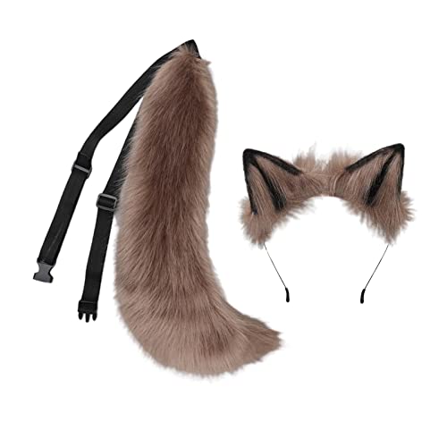 Amagogo Wolf Ears Tail, Cosplay-Kostüm, Anzug, Haarschmuck, Stirnband, Dekoration, Kopfschmuck, weich, Haarreif für Requisiten, Festivals, Tanz, Khaki Amagogo Wolf Ears Tail, Cosplay-Kostüm, Anzug, Haarschmuck, Stirnband, Dekoration, Kopfschmuck, weich, Haarreif für Requisiten, Festivals, Tanz, Khaki von Amagogo
