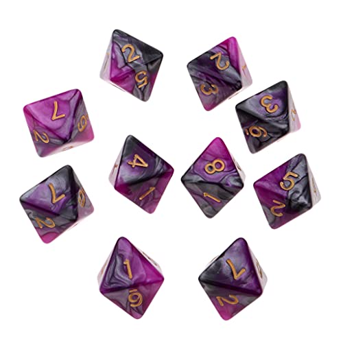 Amagogo Polyhedral Set Mehrseitige Würfel D8 für Wargame Game, Lila + Grau von Amagogo