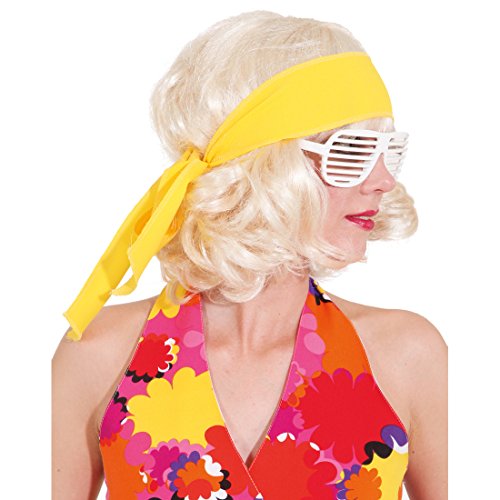 Amakando 70er Jahre Stirnband 60er Jahre Haar Band gelb Flower Power Kopfband Hippie Haarband Karnevalskostüme Accessoires Mottoparty Kopfschmuck Peace Haarschmuck Fasching von Amakando
