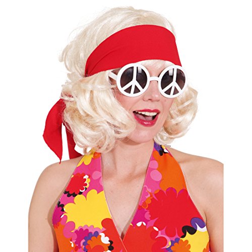 Amakando 70er Jahre Stirnband 60er Jahre Haar Band rot Flower Power Kopfband Hippie Haarband Karnevalskostüme Accessoires Mottoparty Kopfschmuck Peace Haarschmuck Fasching von Amakando