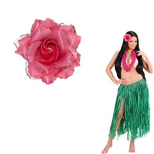 Amakando Ansteckblume Rose Rosen Haarschmuck pink Rosenblüte Haarspange Blumen Haarblüte Kopfschmuck Haarblume Blumenspange Haar Clip von Amakando