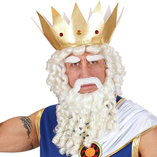 Amakando Außergewöhnliche Herren-Perücke Götter-König Zeus/Weiß/Wassermann Kostüm-Accessoire für Erwachsene/Wie geschaffen zu Fasching & Kostümfest von Amakando