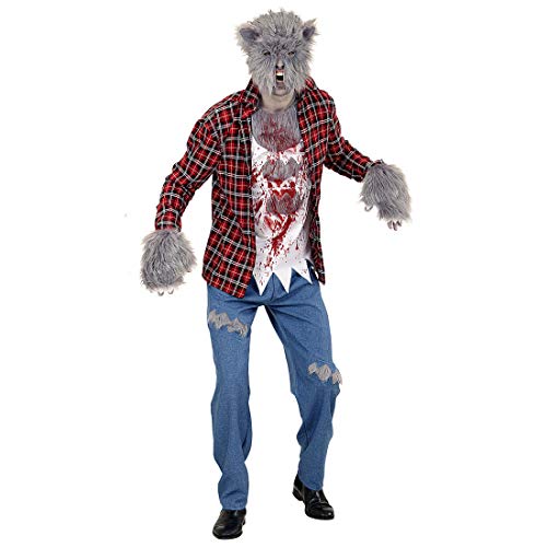 Amakando Blutrünstiger Werwolf Outfit mit Maske & Klauen/L (52) / Gruseliges Wolfskostüm für Erwachsene/Passend gekleidet zu Mottoparty & Gruselparty von Amakando
