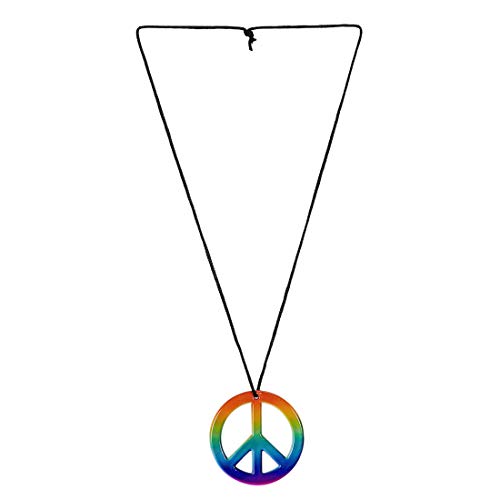 Amakando Bunte Halskette mit Peace-Zeichen/Regenbogenfarben/Kette mit Friedenszeichen für Blumenkinder/Wie geschaffen zu 60er-Party & Schlagermove Amakando Bunte Halskette mit Peace-Zeichen/Regenbogenfarben/Kette mit Friedenszeichen für Blumenkinder/Wie geschaffen zu 60er-Party & Schlagermove von Amakando