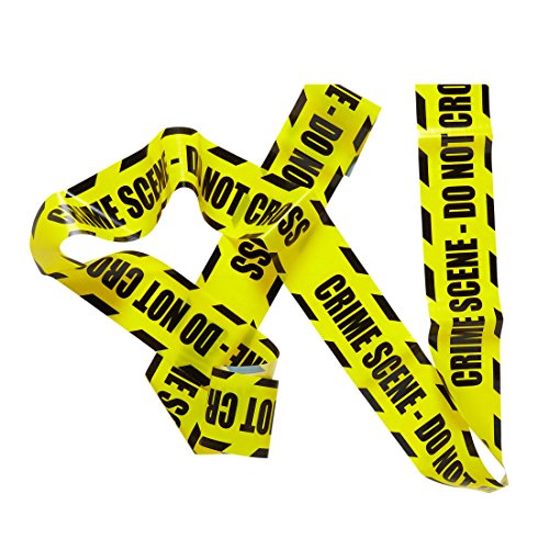 Amakando Crime Scene Absperrband Flatterband Tatort gelb schwarz Halloween Dekoration Investigators Zubehör Ermittler Accessoire Krimiparty Krimidinner von Amakando